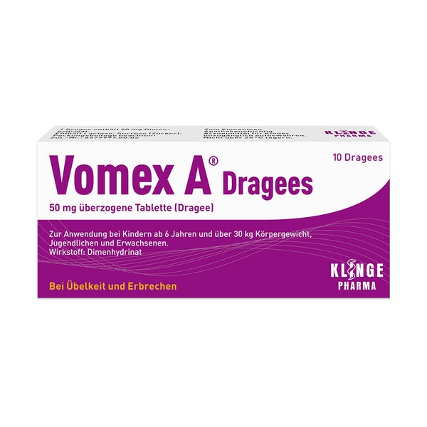 Vomex A Dragees 50 Mg überzogene Tabletten Dragees 10 St