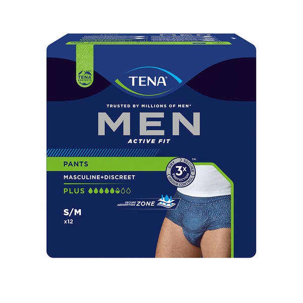 Tena Men Act.fit Inkontinenz Pants Plus S/m Blau 12 St