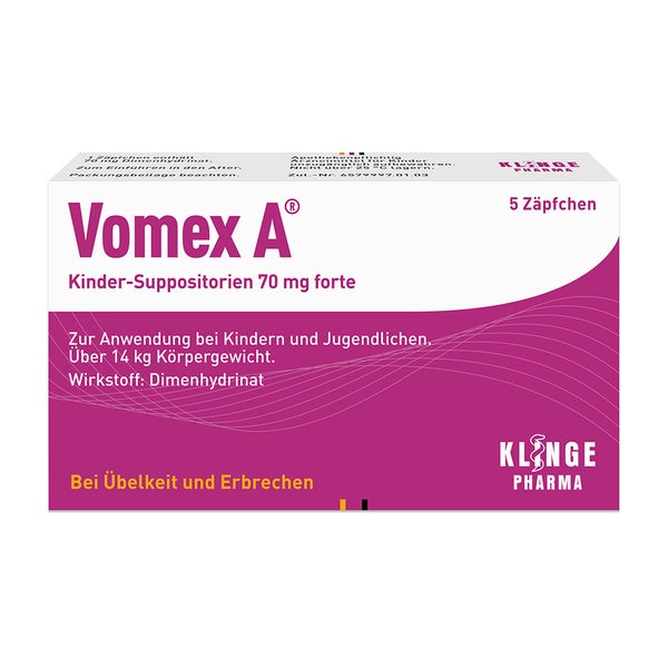 Vomex A Kinder Suppositorien 70mg Forte 5 St