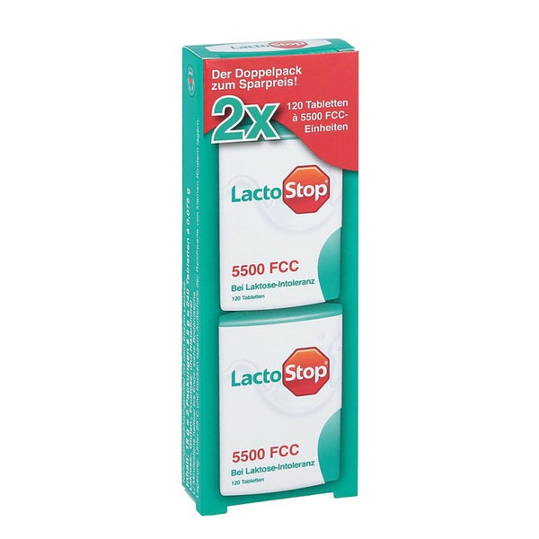 Lactostop 5.500 Fcc Tabletten Klickspender Dop.pa. 2X120 St