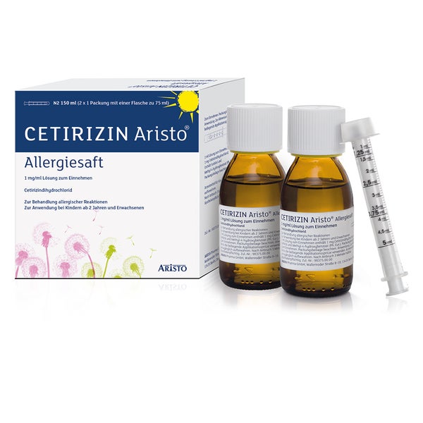 Cetirizin Aristo Allergiesaft 1 Mg/ml Lsg.z. Einn. 150 ml