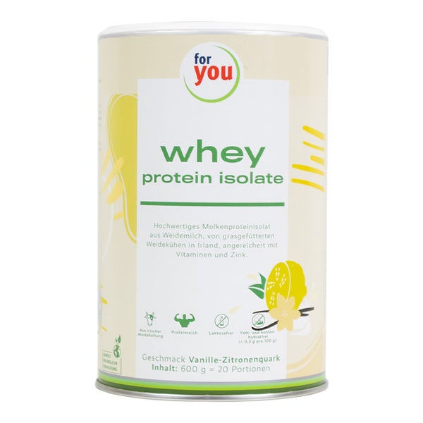For You Whey Protein Isolate Vanille-zitronenquark 600 g