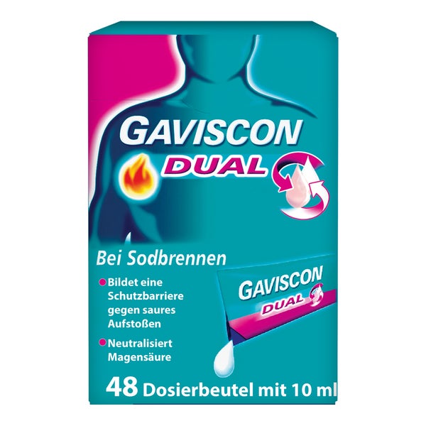 Gaviscon Dual 500mg/213mg/325mg Suspension Z.einn. 48X10 ml