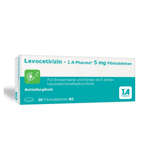 Levocetirizin - 1 A Pharma 5 Mg Filmtabletten 20 St