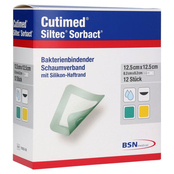Cutimed Siltec Sorbact B 12.5x12.5cm 12 St