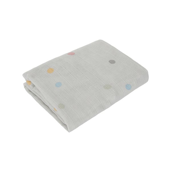 Musselin Spannbettlaken Punkte 60x120 cm