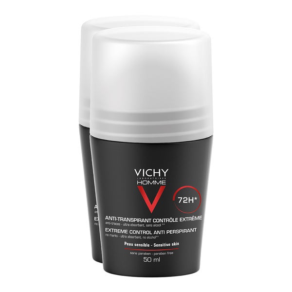 Vichy Homme Dp Deo Roll-on Anti Transpirant 72h 2X50 ml