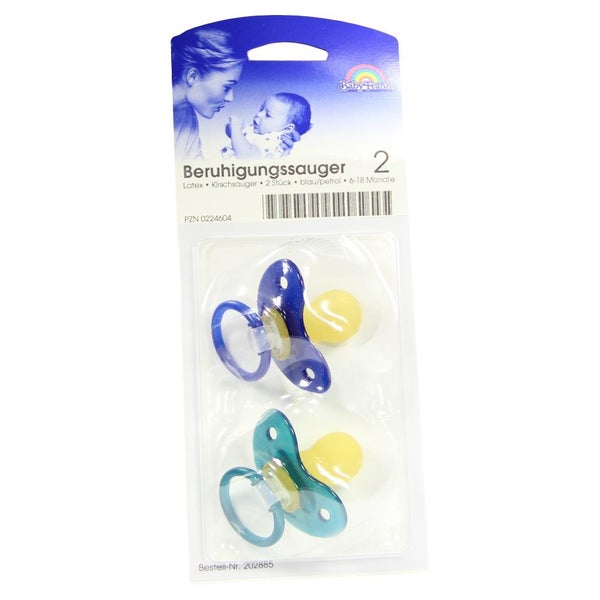 Beruhigungssauger Kirschsauger Latex 6-18 Monate blau 2 St