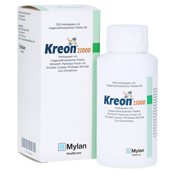Kreon 25.000 Hartkps.m.magensaftr.überz.pellets 200 St