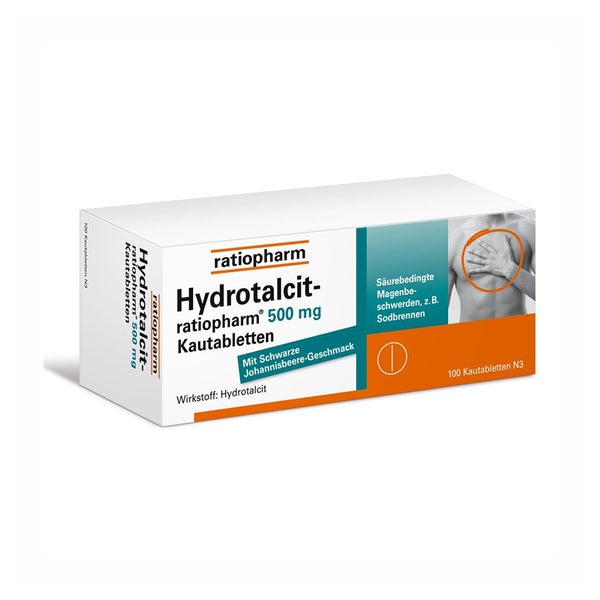 Hydrotalcit-ratiopharm 500mg Kautabletten 100 St