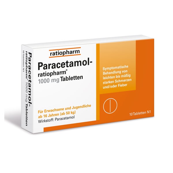 Paracetamol-ratiopharm 1.000 Mg Tabletten 10 St