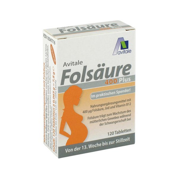 Folsäure 400 Plus B12 + Jod 120 St