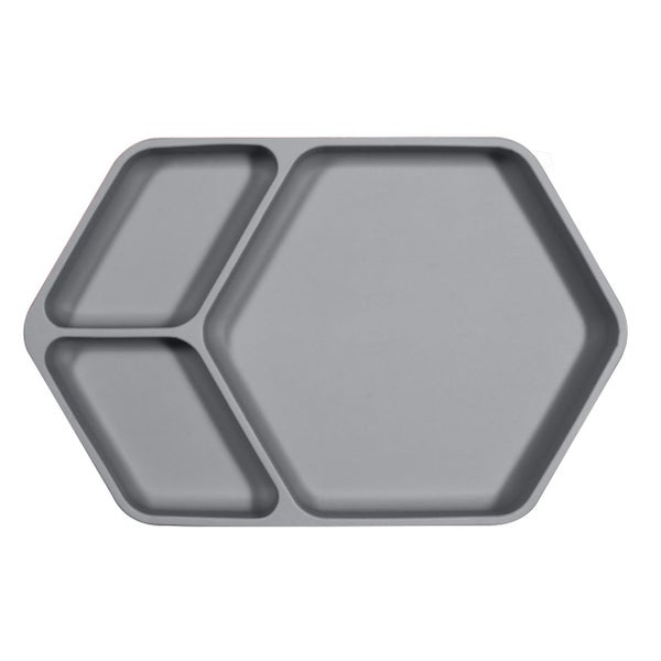 Silikon-Teller eckig Dunkelgrau