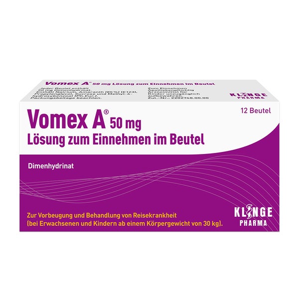Vomex A 50 Mg Lösung Zum Einnehmen Im Beutel 12 St