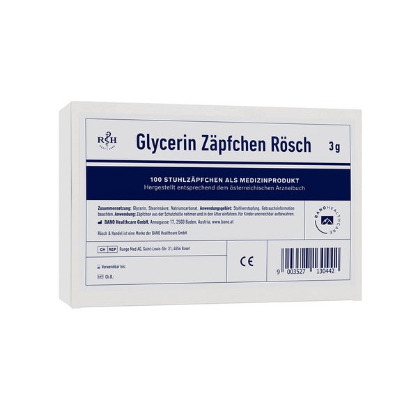 Glycerin ZÄpfchen Rösch 3g Gegen Verstopfung 100 St